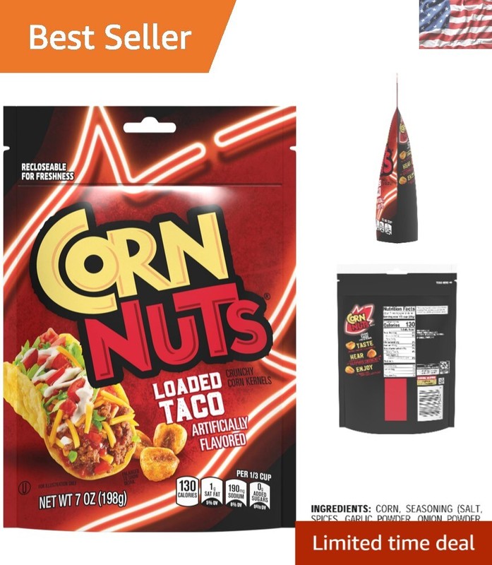 Plant-Based Loaded Taco Corn Kernels – 12 x 7oz Bags for Anytime Snacks