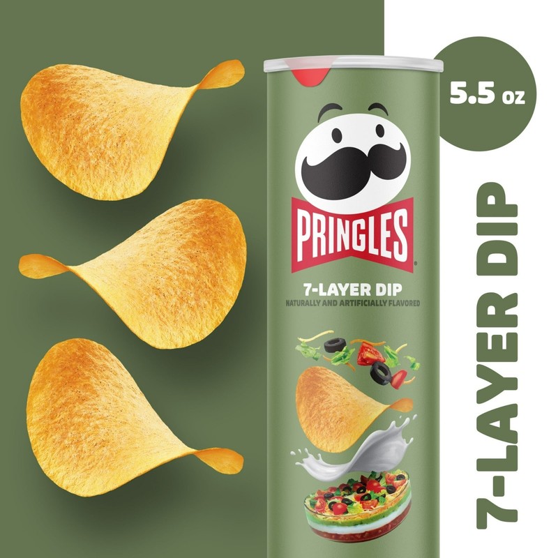 Pringles 7-Layer Dip Potato Crisps Chips, Lunch Snacks, 5.5 oz Canister gallery
