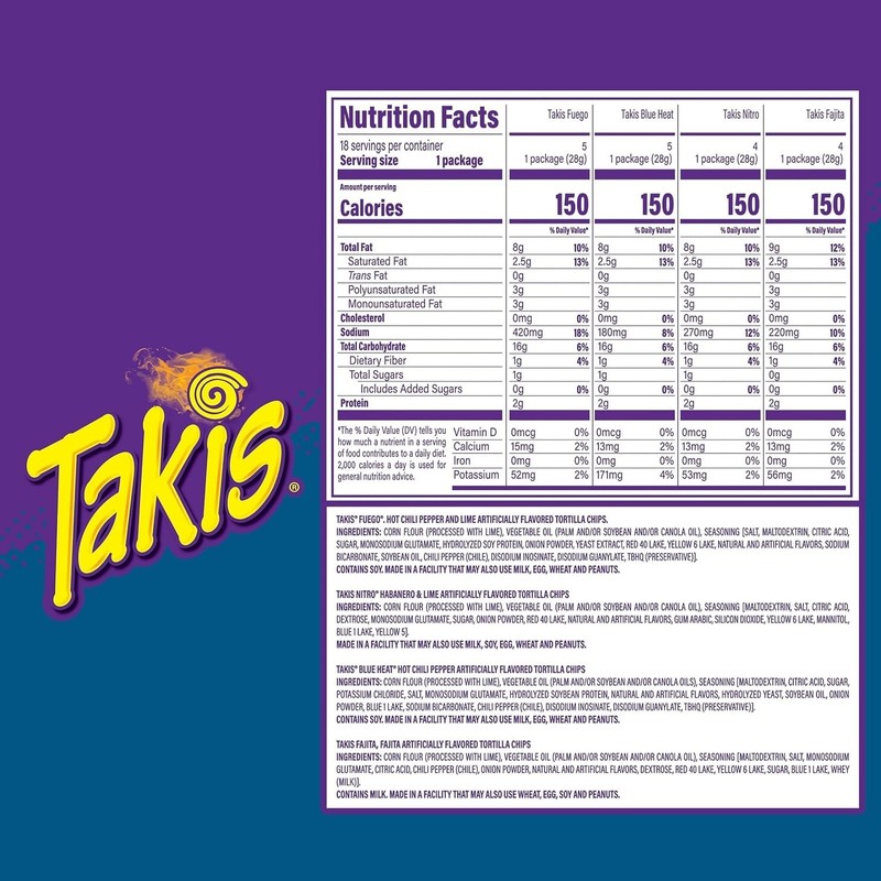 Takis 18 pc / 1 oz Variety Pack, Assorted Rolled Tortilla Chips gallery
