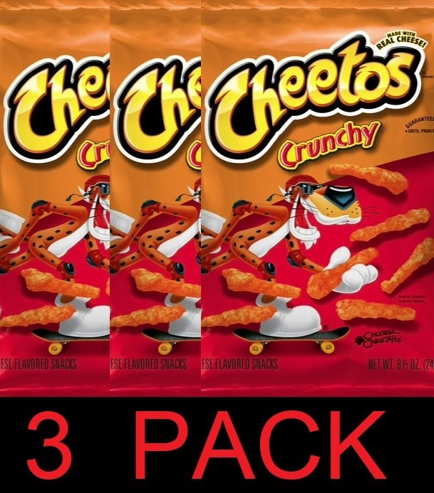 CHEETOS Crunchy Cheese Flavor Snack Curl Chips 8.5 oz Bag – 3 PACK