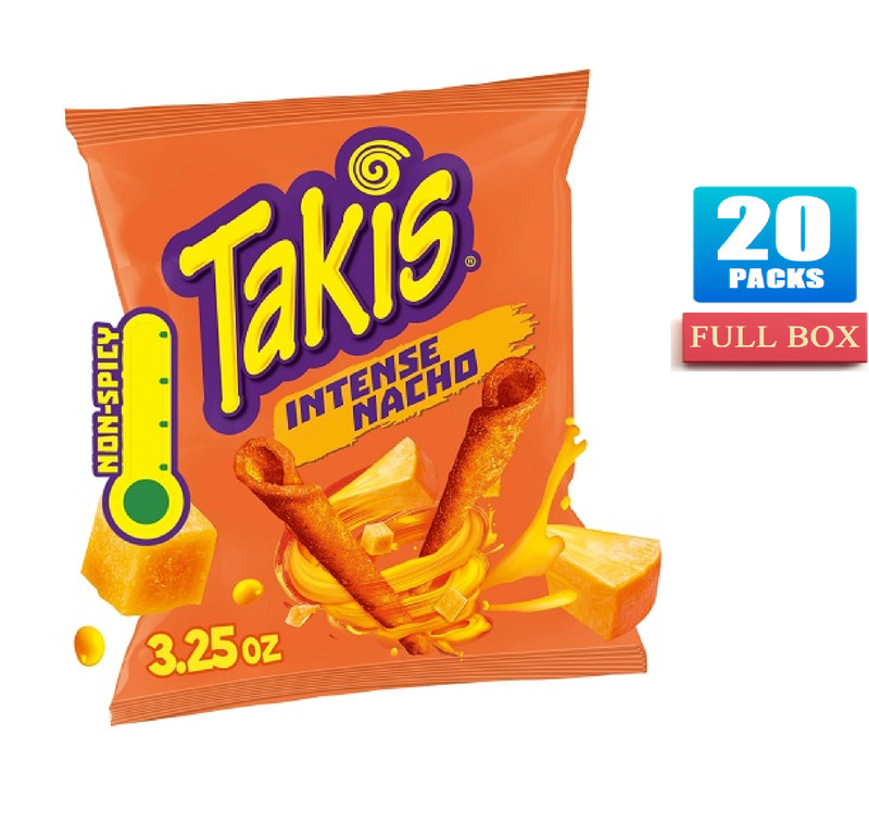 20x Packs Takis Intense Nacho Rolled Tortilla Chips- 3.25oz Each
