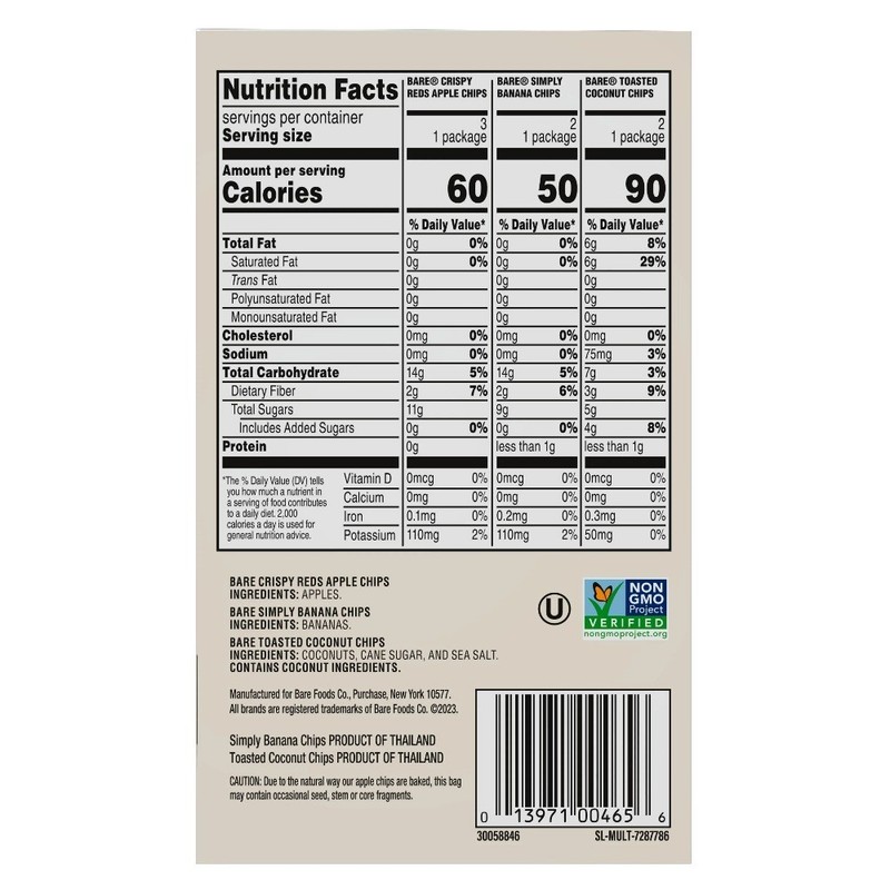 Crunchy Baked Fruit Chips Snack Pack, 0.53 oz Individual Bags, 7 Count Variety gallery