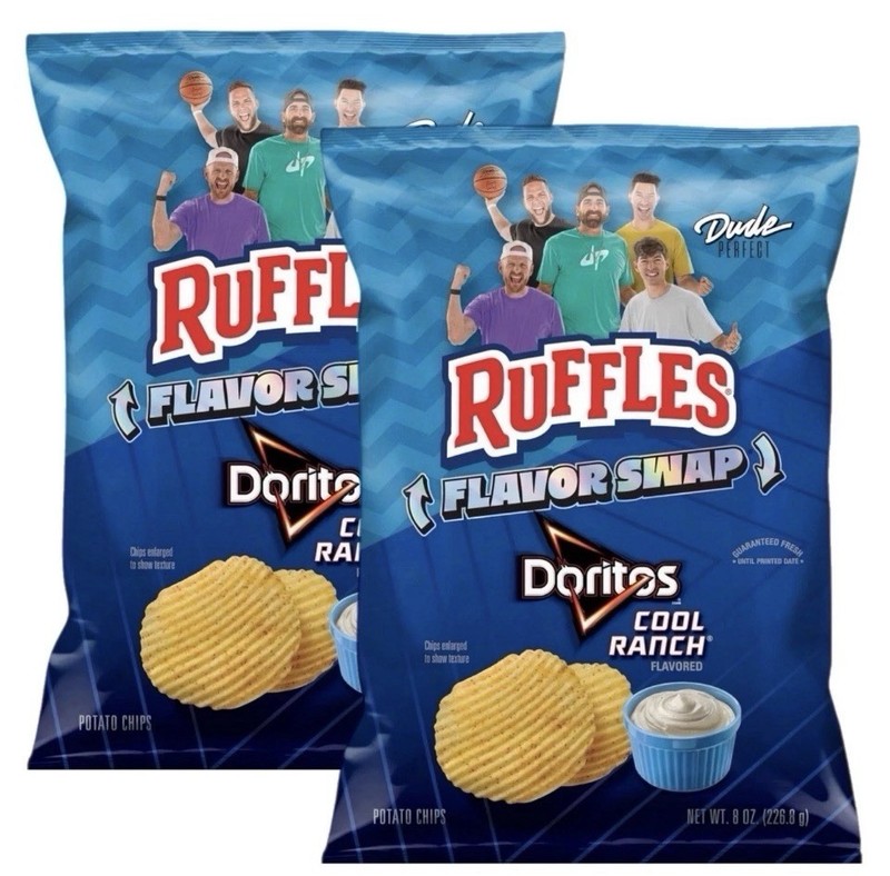 Ruffles Potato Chips Doritos Cool Ranch Flavor Swap 8oz Limited Edition 2 Bags