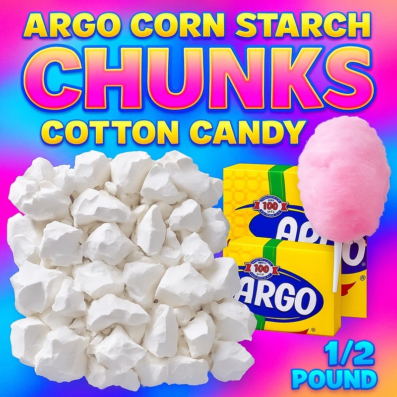 🍬1/2 Pound Argo Mix COTTON CANDY Corn Starch Pure Chunks Crunchy NEW