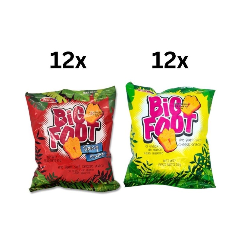 24 Bigfoot Snacks Mix (12 Original & 12 Spicy)