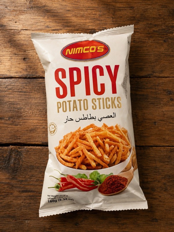Nimco’s Spicy Potato Sticks Chips Snack Single Bag 180g