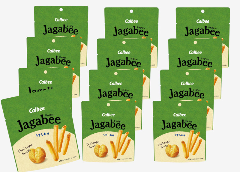 Calbee Jagabee Lightly Salted Potato Sticks 38gx12 Bags Japan Snack Crispy Fries