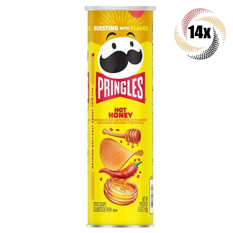 14x Cans Pringles Hot Honey Bursting Flavor Potato Crisps Chips – 5.5oz