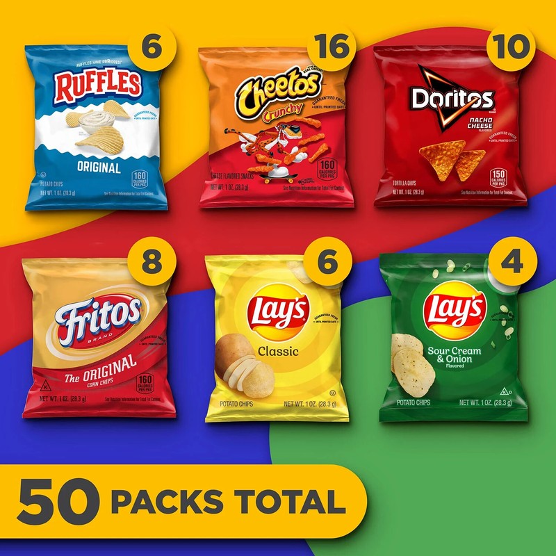 Frito-Lay Classic Mix Variety Pack – 50 Count – Assorted Chips for Snacking & Lu gallery