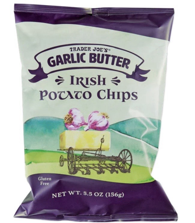 2 Packs Trader Joe's Garlic Butter Irish Potato Chips 5.5 oz Each = 11 oz Total