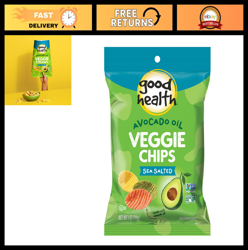 Natural Sea Salt Veggie Chips – Healthy Snack, 1oz Bags, 24 Count Case