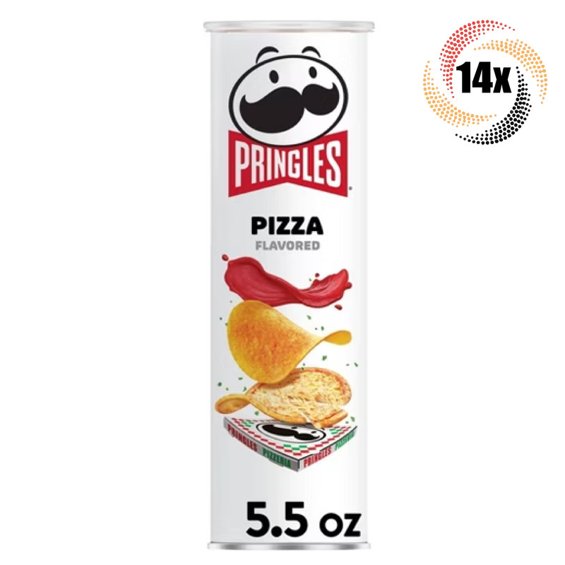 14x Cans Pringles Cheese Pizza Flavored Potato Crisps Chips Snack | 5.5oz