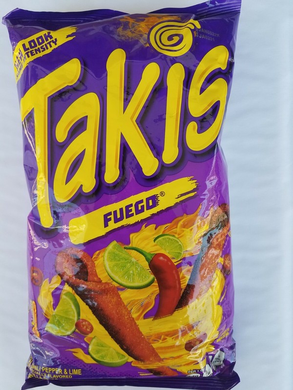 Takis Fuego New Look Same Intensity Tortilla Chips Hot Chili Pepper & Lime 9.9 o