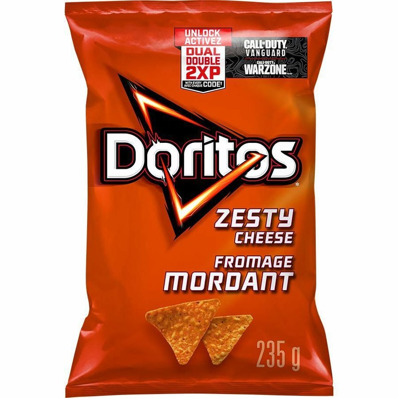 10 Bags Doritos Zesty Cheese Tortilla Chips 220g each