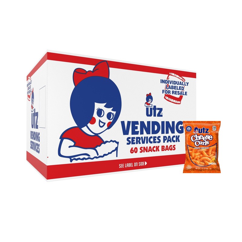 Cheddar Cheese Curls Snacks, Baked, Gluten-Free, 1 oz Bags (60 Count)