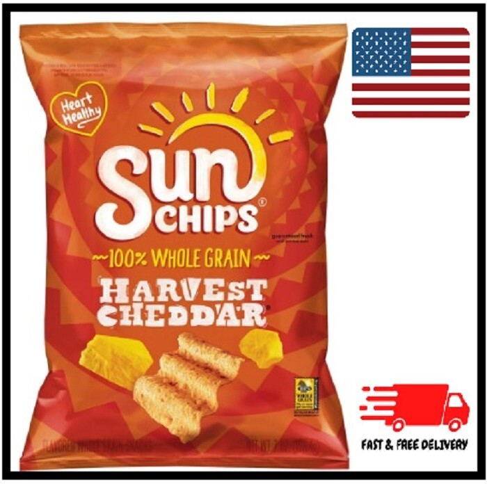 Sun Chips 100% Whole Grain Harvest Cheddar Flavored Multigrain Snacks, 7 Oz.