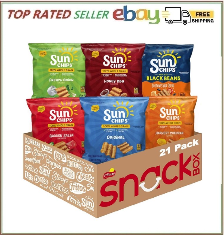 100% Whole Grain Snacks, 6 Flavor Variety Pack, 1 Oz Bags (Pack of 21)