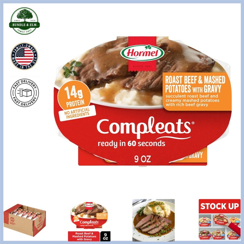 Nourishing Microwave Meal, Roast Beef & Mashed Potatoes with Gravy, 54 Oz Total