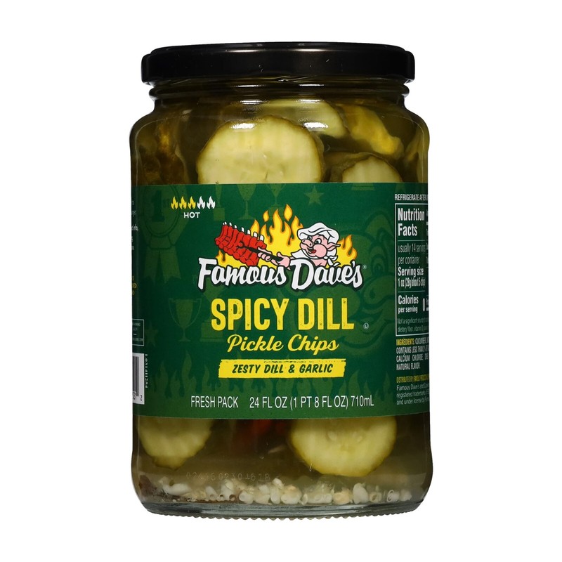 Famous Dave’s Spicy Dill Pickle Chips, 24 Ounce Jar