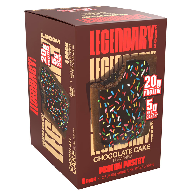 Legendary Foods Chocolate Cake Tasty Pastry – 4 Pack | Protein Snack