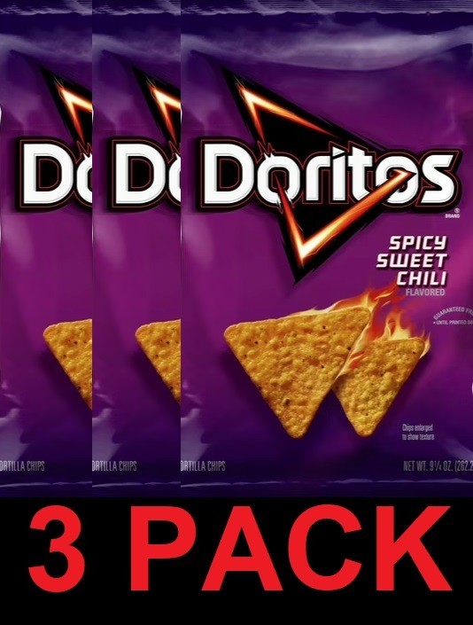 Doritos SPICY SWEET CHILI Flavor Snack Tortilla Chips 9.25 oz Bag – 3 PACK