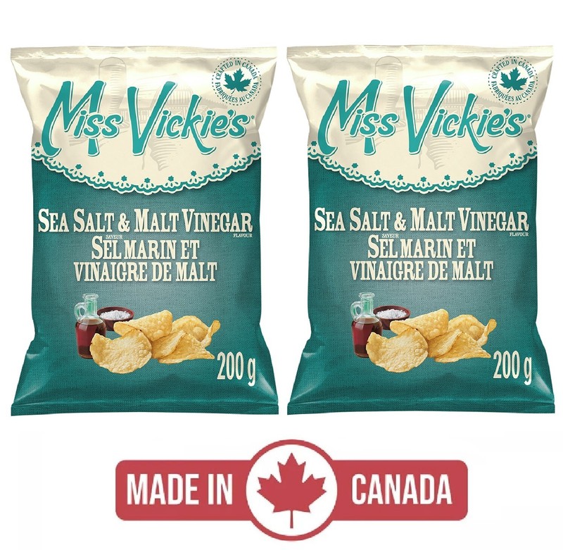 2-Pack Miss Vickie’s Sea Salt & Malt Vinegar (200g) Kettle Cooked Potato Chips