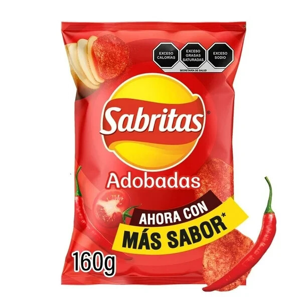 4 X SABRITAS ADOBADAS PAPITAS POTATO CHIPS – 160g c/u – big bag – free shipping