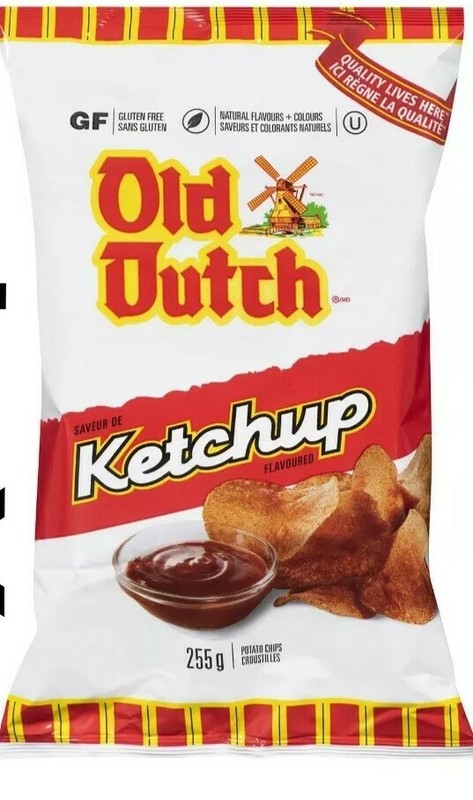 12 x bags of Old Dutch Ketchup potato Chips Size 235g each from Canada Free Ship