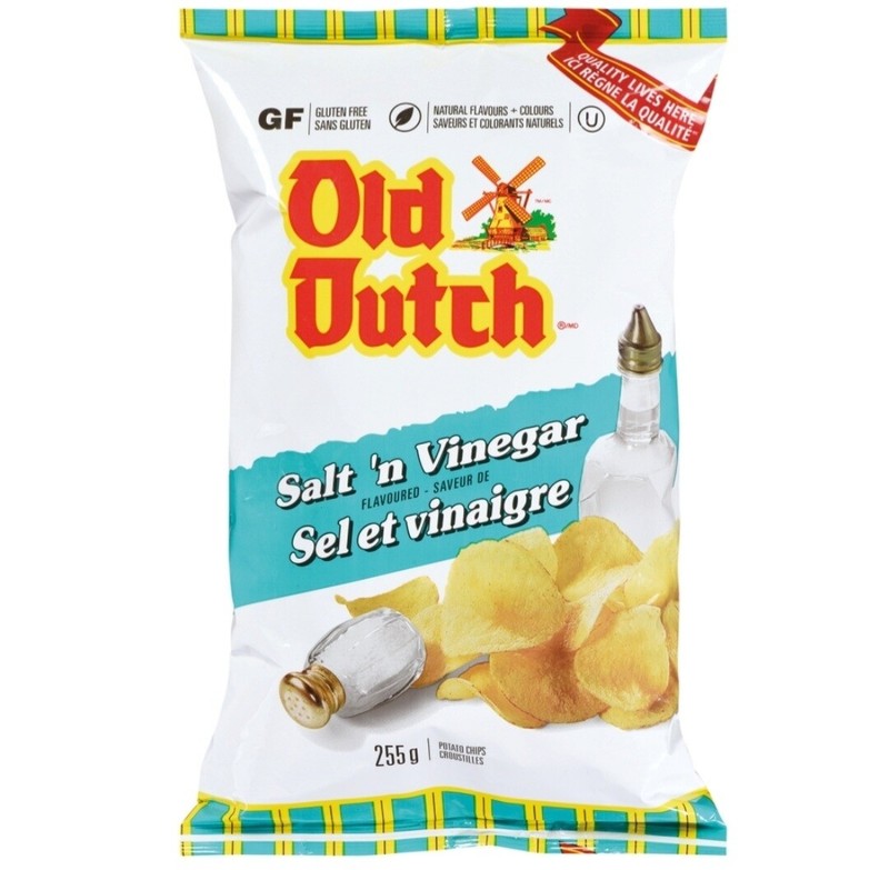 4 x Bags Of Old Dutch Salt’n Vinegar Chips Size 235g Each Canada Free Shipping