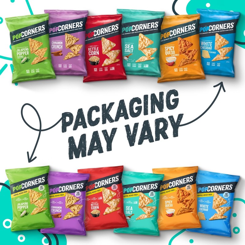 PopCorners Popped Corn Snacks, 3 Flavor Variety Pack, 1oz, 20 Packets, Kosher gallery