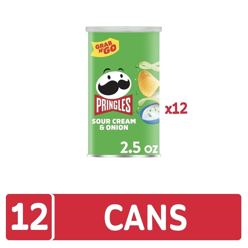 Pringles Potato Crisps Chips, Sour Cream & Onion, 2.5oz (12 Count) gallery