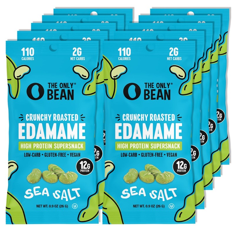 The Only Bean Crunchy Dry Roasted Edamame Snacks (Sea Salt), Healthy High Pro... gallery