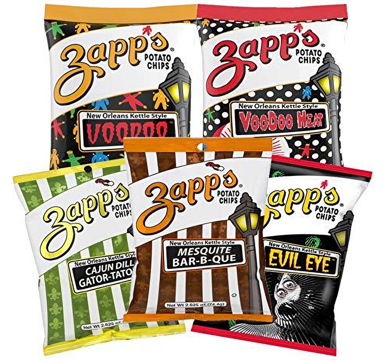 ZAPP’S Potato Chips Variety Pack | Evil Eye, Voodoo, Voodoo Heat, Mesquite BBQ,