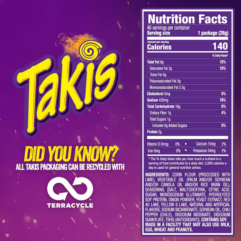 Takis Fuego Rolled Tortilla Chips, 1 oz Snack Bags, 46 Pack gallery