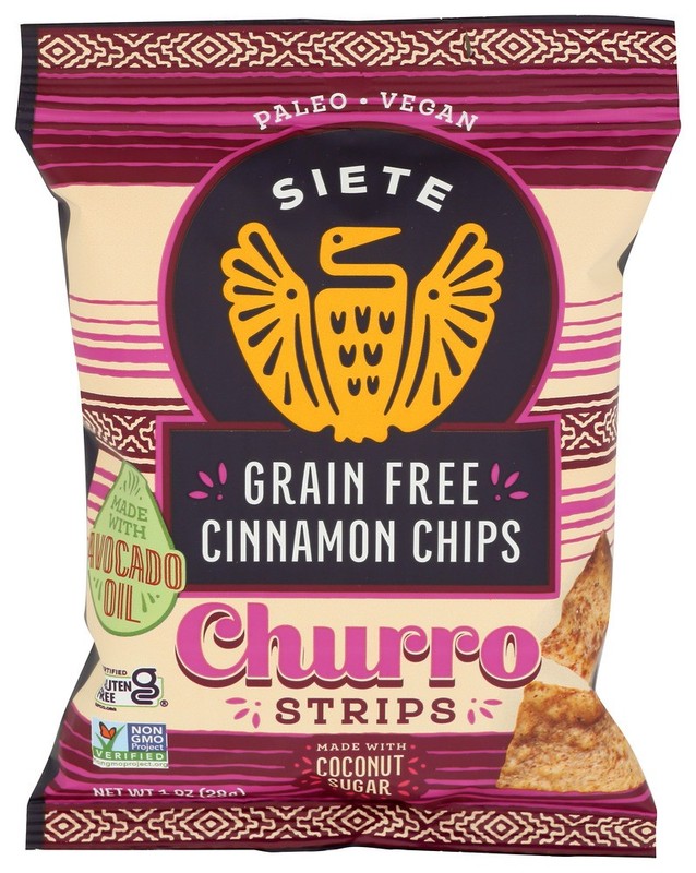 (Pack of 24) Siete Churro Tortilla Chips Sea Salt Seed Oil Free Natural 1 Oz