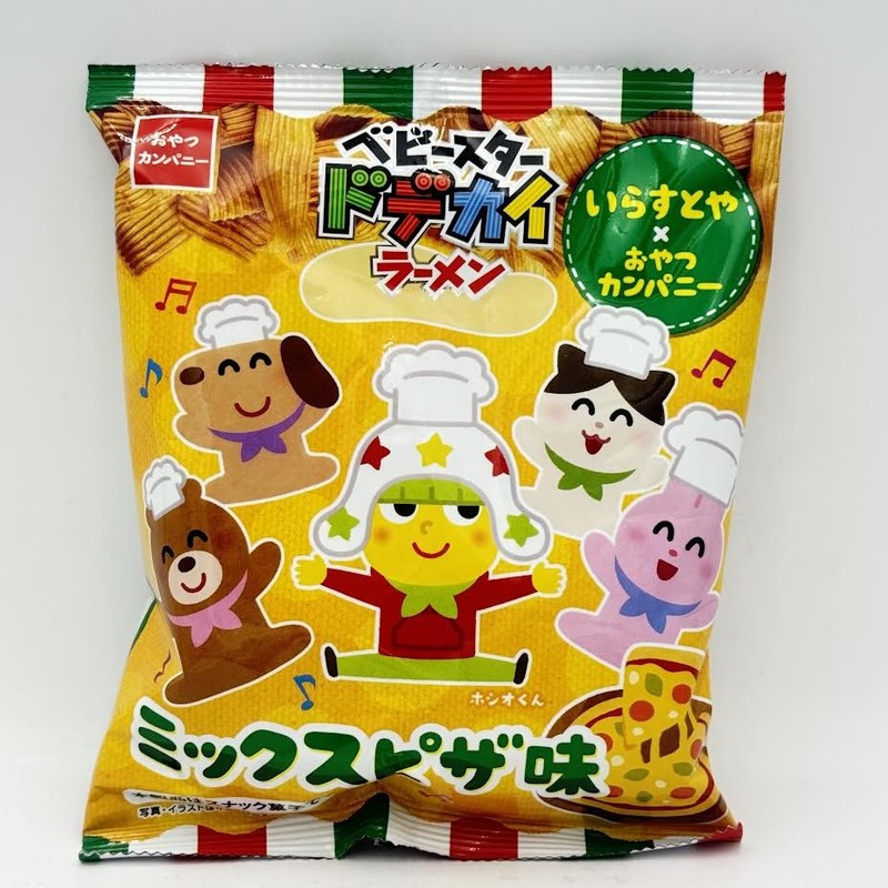 (2CT)Oyatsu X Irasutoya Big Ramen Mixed -Pizza Flavor 61g香脆寬拉麵點心麵零食(混合披薩味) gallery