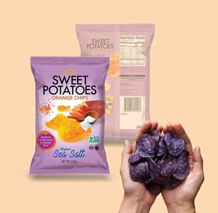 3 Pack X Maxi Sweet Potatoes Orange Chips-YAM Sea Salt Flavor- 70 gram