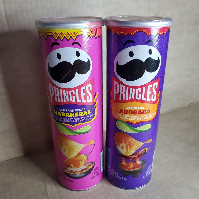 PRINGLES ENCHILADA ADOBADA CHILLI LIME MEXICO & Las Meras Habaneras Lot Of 2 New