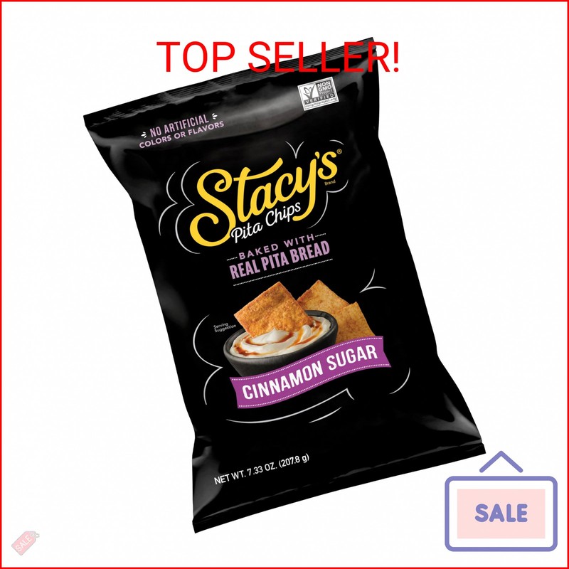 Stacy’s Pita Chips, Cinnamon Sugar, No Artificial Colors or Flavors, 7.33 oz Bag
