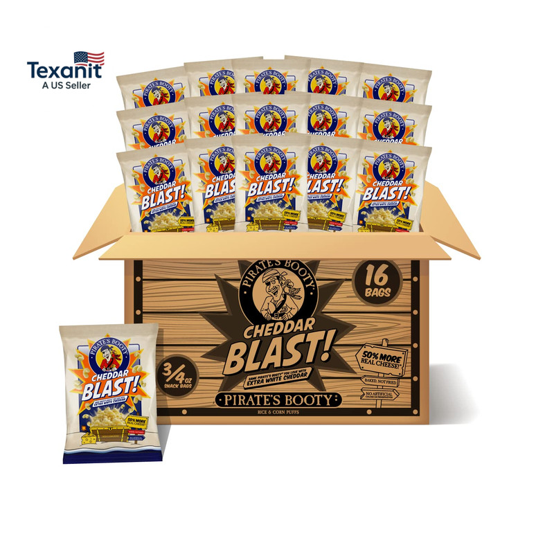 Pirate'S Booty Cheddar Blast Cheese Puffs, Gluten-Free, Kids Snacks, 0.75Oz (16C gallery