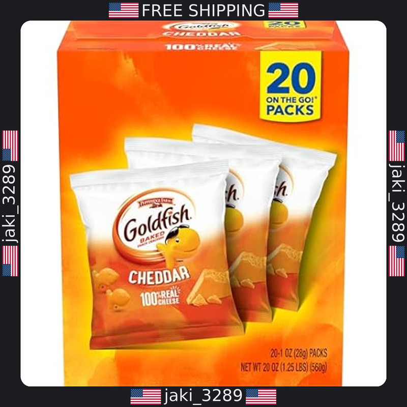 Goldfish Cheddar Crackers, 1 oz Snack Packs, 20 Count – Baked Goodness!