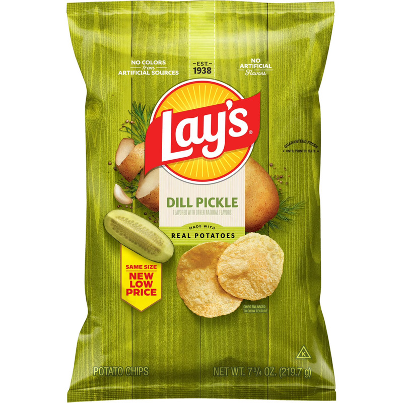 4 pack, Lay's Dill Pickle Potato Snack Chips, 7.75 oz Bag Free Shipping gallery
