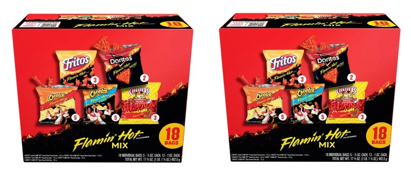 Frito-Lay Flamin’ Hot Mix Variety Pack Snack Chips, 18 Count Multipack