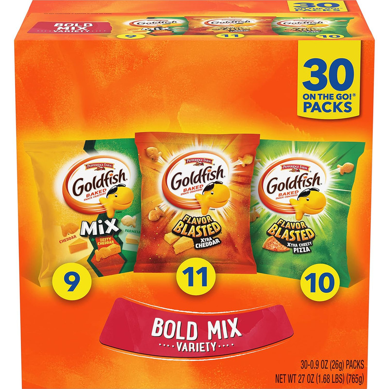 Bold Mix Variety Pack Snack Crackers, 1 Oz Snack Packs, 30 Ct Box