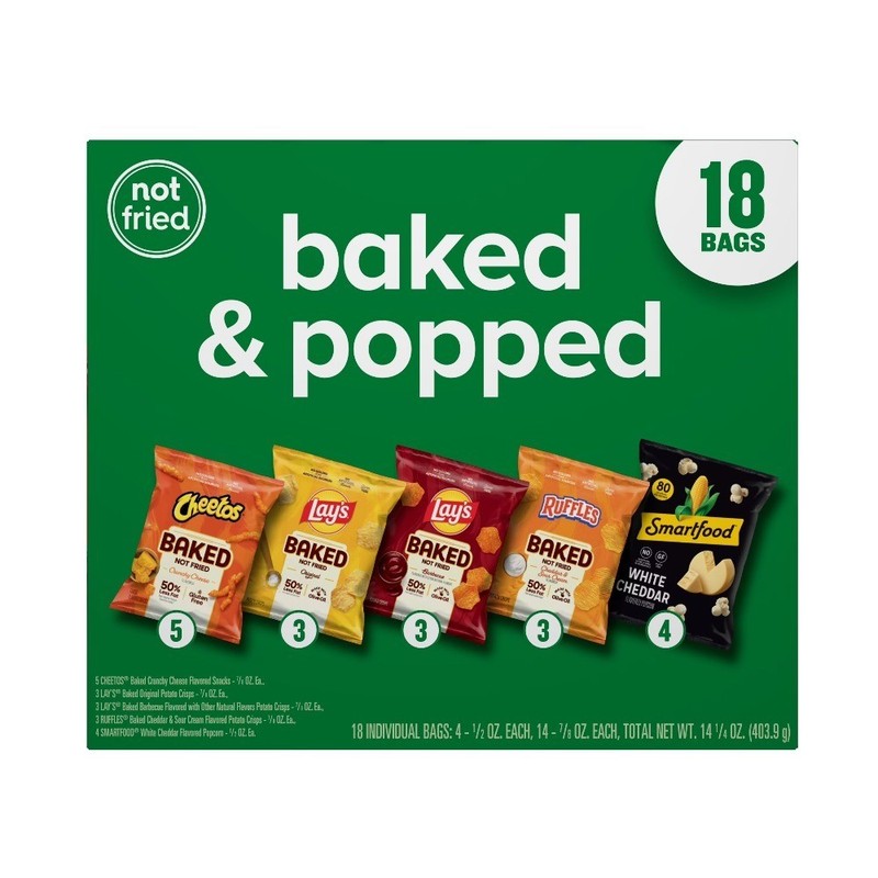 Variety Pack of 18 Baked and Popped Snack Chips Multipack gallery