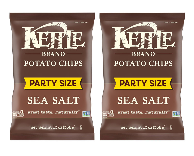 (PACK OF 2) Kettle Brand Potato Chips, Sea Salt Kettle Chips, Party Size, 13 oz