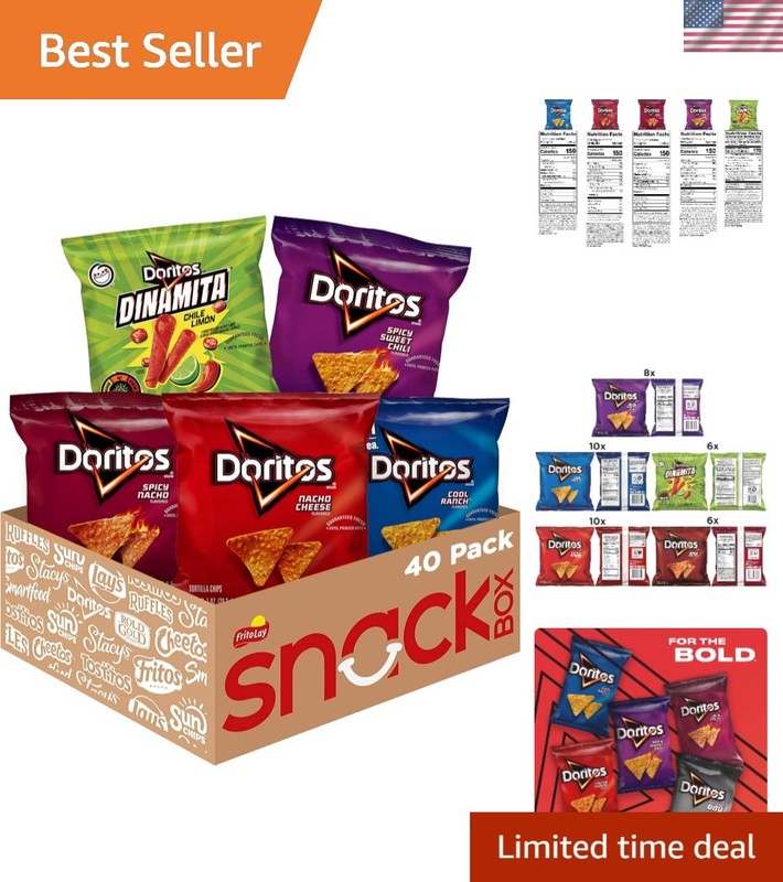 Family-Friendly Doritos Tortilla Chips Variety Pack – 40 Bags of Deliciousness
