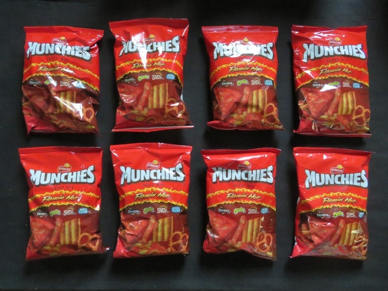 (8) Bag Lot Of Frito Lay Munchies Snack Mix Flamin' Hot 3 Oz Each !