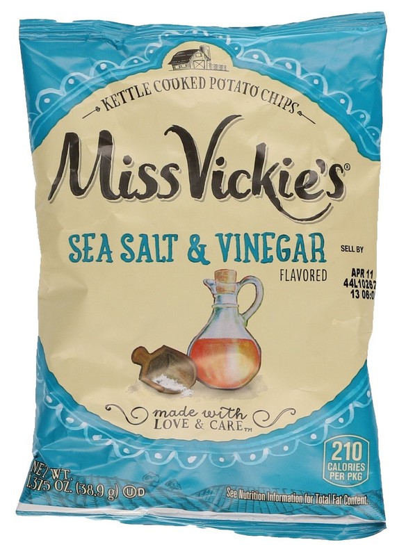 Miss Vickie's Kettle Cooked Potato Chips, Sea Salt & Vinegar, 1.375 oz | 48 Ct gallery