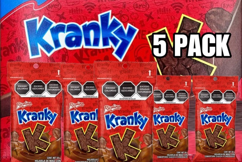 5 PIEZAS DE KRANKY RICOLINO – CORN FLAKES W/CHOCOLATE COATING (5 PACK)